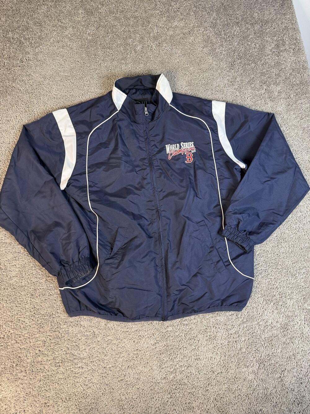 Boston Red Sox Jacket Mens L Blue MLB Baseball Gill Sports World Series